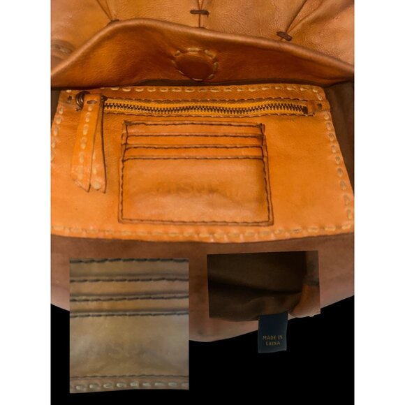 Elegant Tan Leather Crossbody Bag - Picture 10 of 11